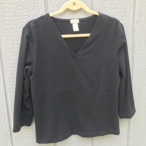 J Jill black shirt size large stretch v-neck